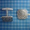 Gemelos de plata con forma de azulejo 