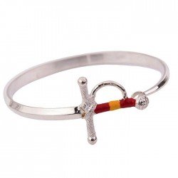 Pulsera estoque  plata bandera de España