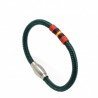 Pulsera nautica fortune verde-rojo 19-20 cm.