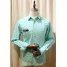 Camisa cubana - Guayabera - color verde aguaazulón