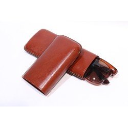 Estuche para gafas grandes color marrón