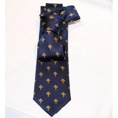 Corbata con cruz de Santiago marino oro