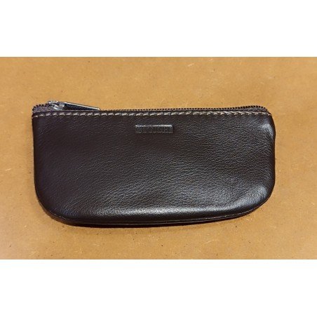 Monedero llavero rectangular de piel