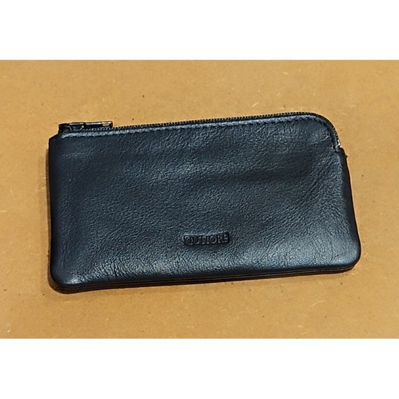Monedero llavero rectangular de piel