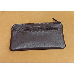 Monedero llavero rectangular de piel