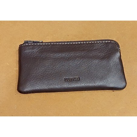 Monedero llavero rectangular de piel