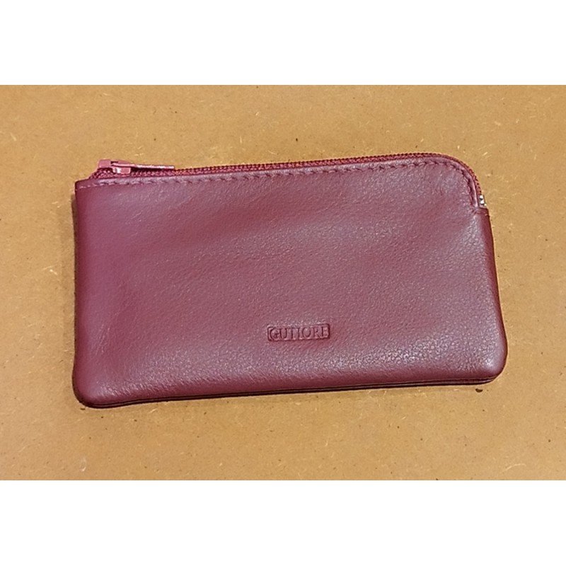 Monedero llavero rectangular de piel